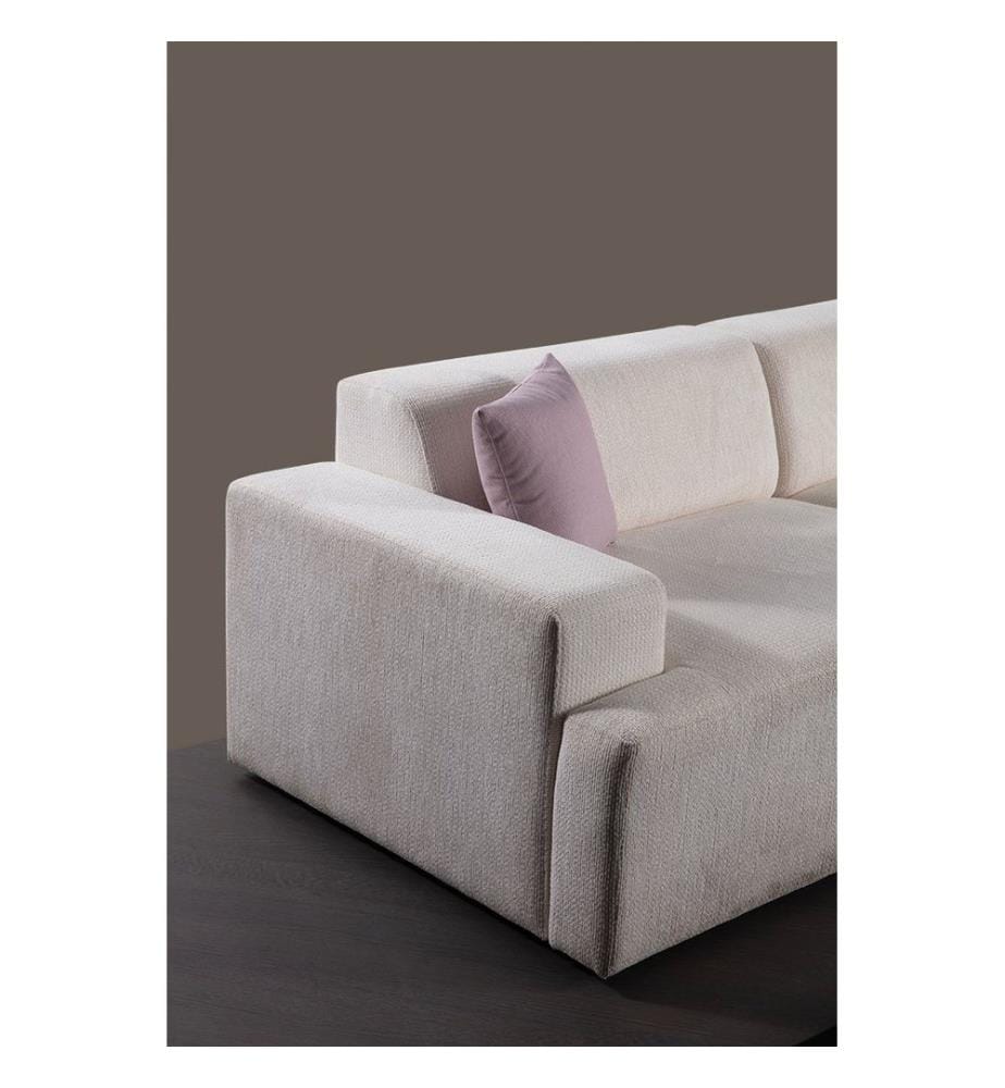Corner Sofa, White, Frame: WOOD / CHIPBOARD