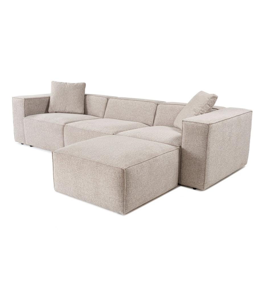 Ecksofa, Mokka, Gestell: 100 % Hainbuche, Bezug: 100 % Leinen