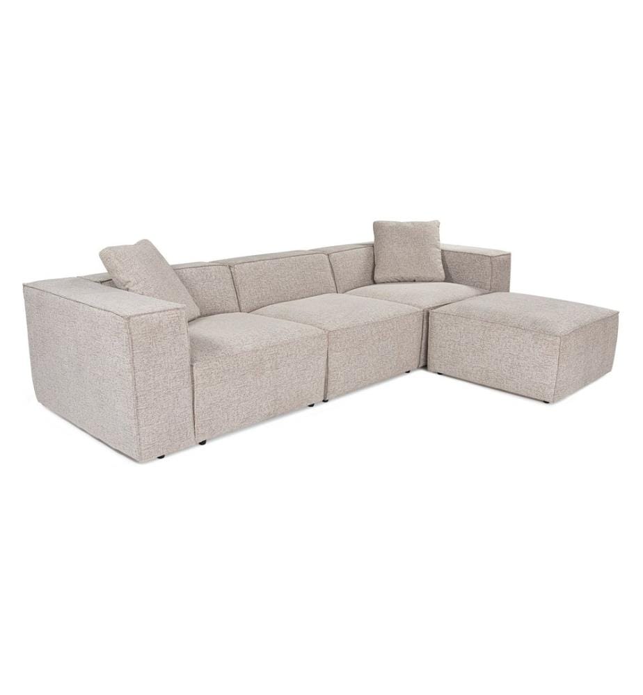 Ecksofa, Mokka, Gestell: 100 % Hainbuche, Bezug: 100 % Leinen