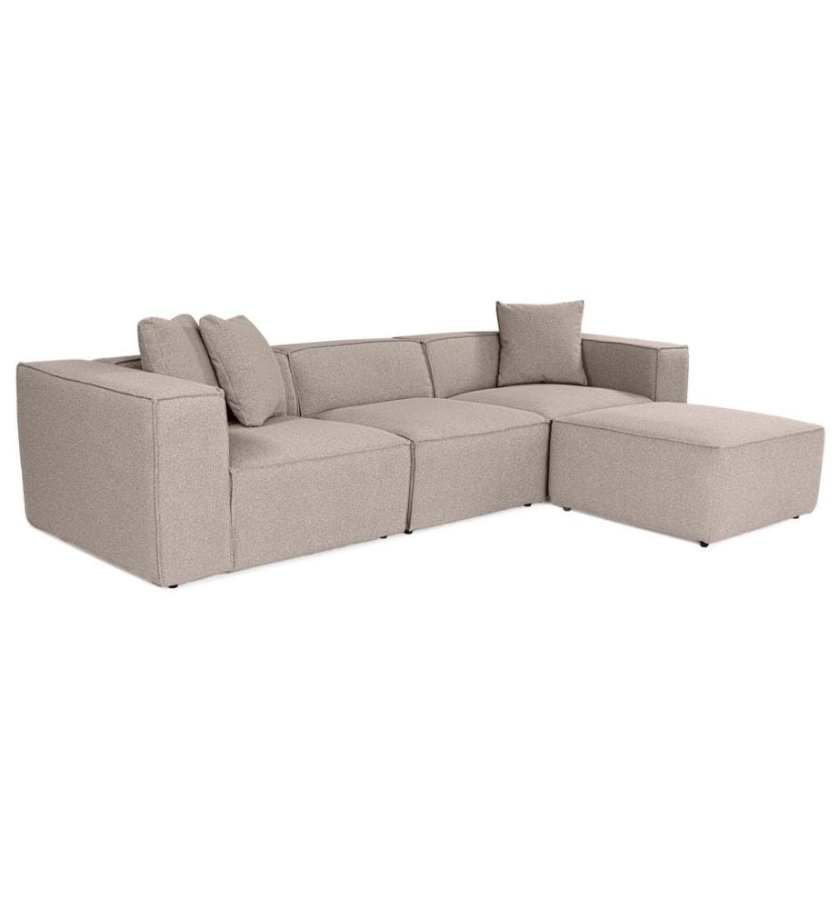 Corner Sofa, Peach, Frame: 100% Hornbeam, Fabric: 100% Linen