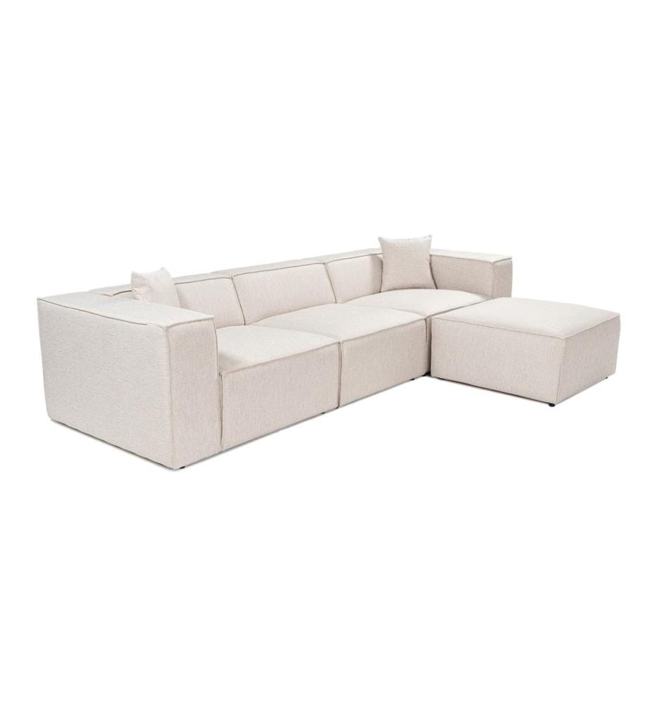Corner Sofa, Light Brown, Frame: 100% Hornbeam, Fabric: 100% Linen