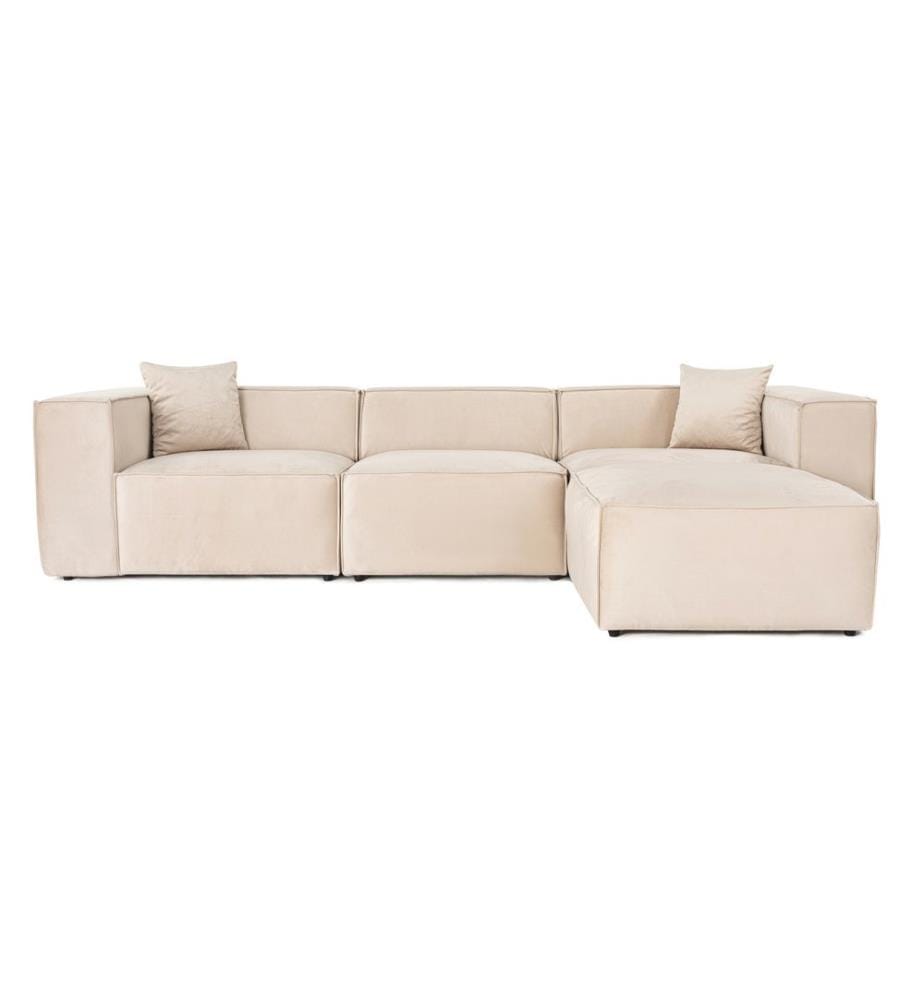Corner Sofa, Cream, Frame: 100% Hornbeam, Fabric: 100% Linen