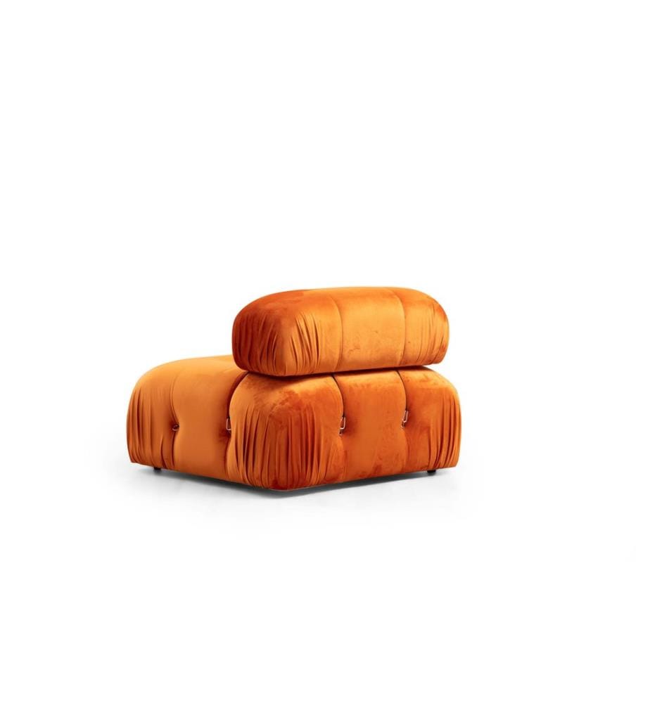 Corner Sofa, Orange, Beech Wood / Chipboard Frame, Polyester Fabric