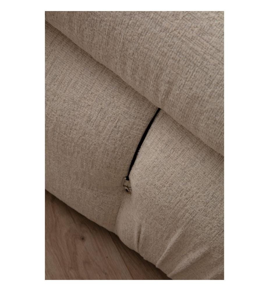 3-Seat Sofa, Cream, Beech Wood / Chipboard Frame, Polyester Fabric