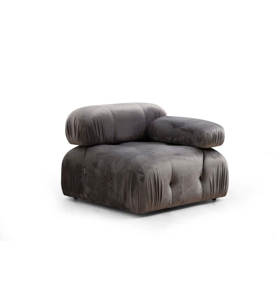 3-Sitzer-Sofa, Grau, Gestell aus Buchenholz/Spanplatte, Polyesterbezug