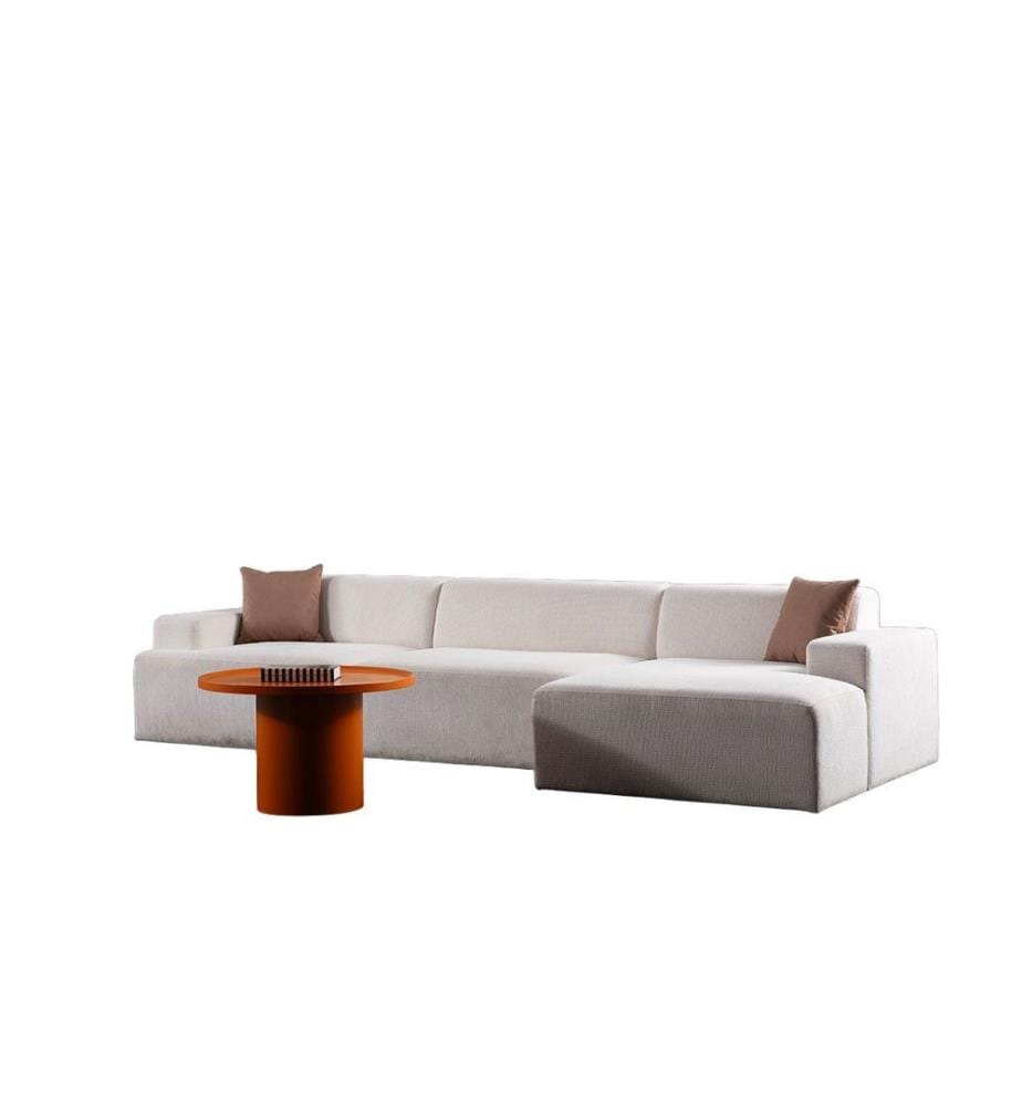 Corner Sofa, White, Frame: WOOD / CHIPBOARD