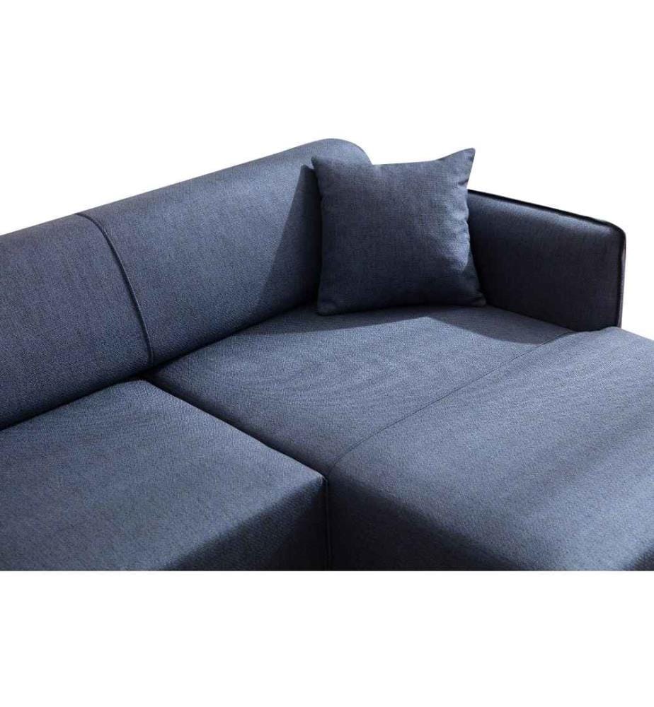 Corner Sofa, Blue, Beech Wood / Chipboard Frame, Polyester Fabric