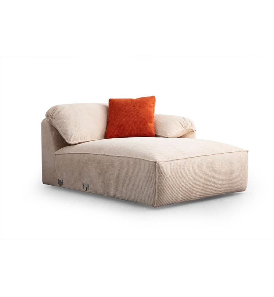 Corner Sofa, Cream, Orange, Frame: WOOD / CHIPBOARD