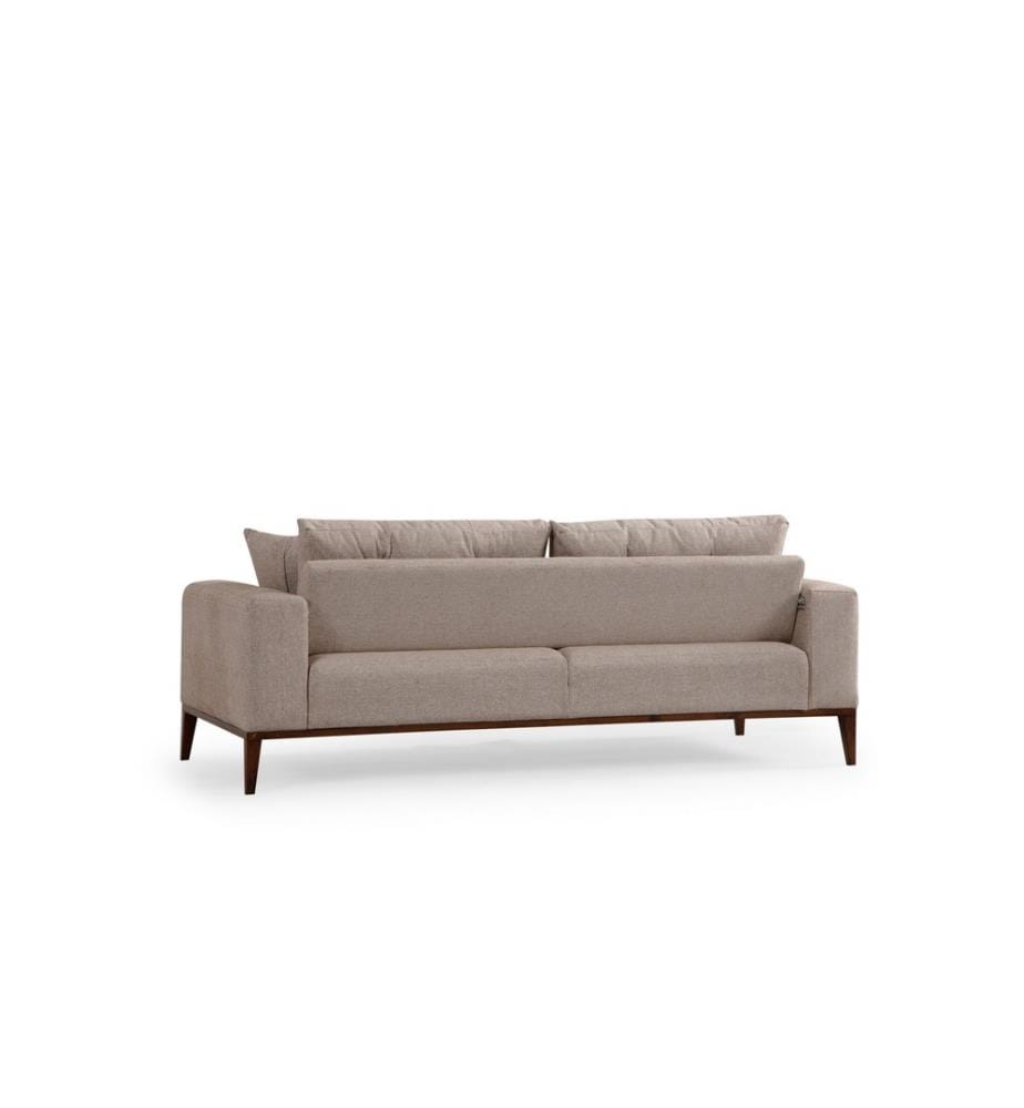 3-Seat Sofa-Bed, Beige, Frame: Beech Wood / Chipboard, Fabric: 100% Polyester
