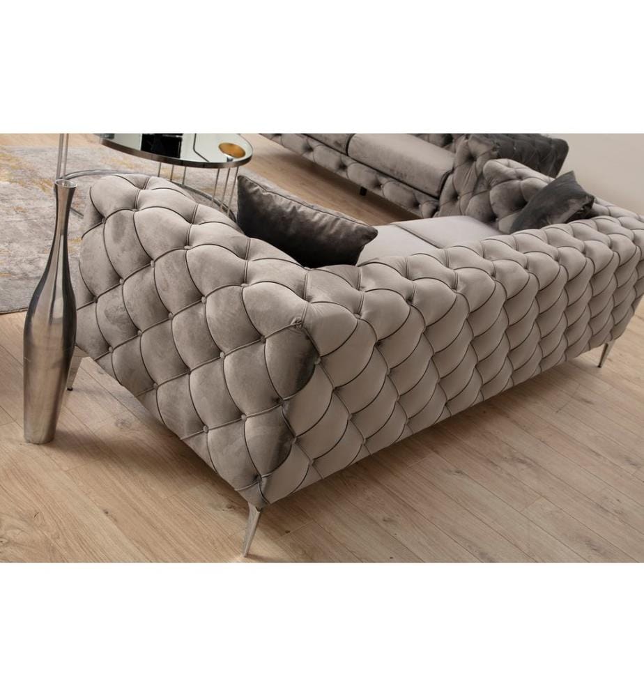 2-Seat Sofa, Anthracite, Beech Wood / Chipboard Frame, Polyester Fabric