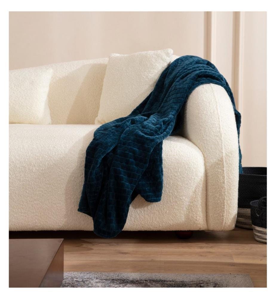 3-Seat Sofa, Cream, Beech Wood / Chipboard Frame, Polyester Fabric