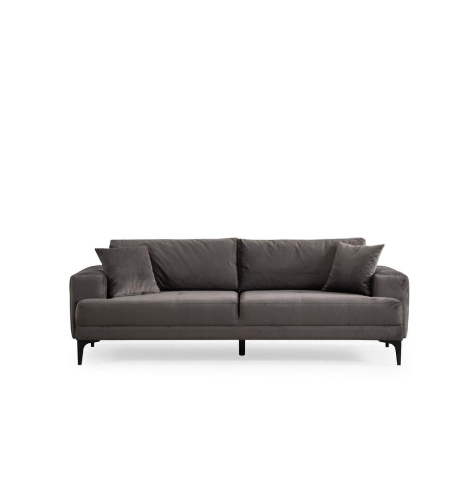 3-Seat Sofa, Anthracite, Frame: Beech Wood / Chipboard, Fabric: 100% Polyester