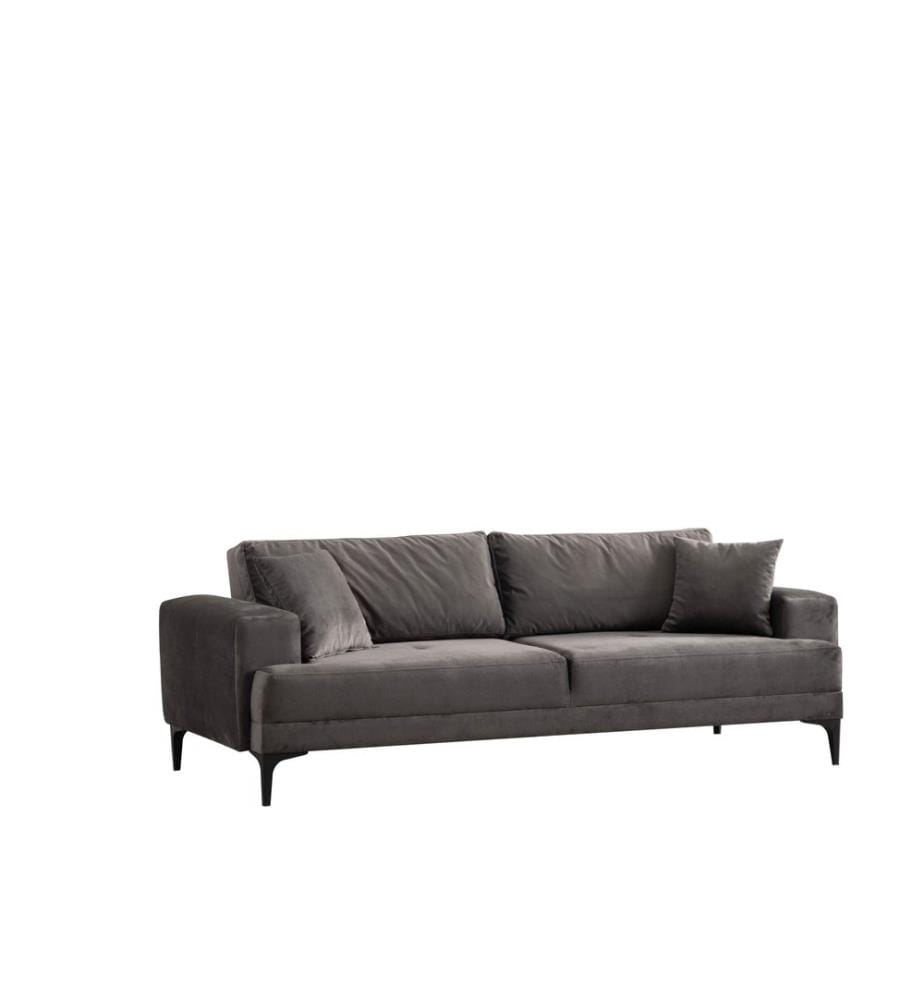 3-Seat Sofa, Anthracite, Frame: Beech Wood / Chipboard, Fabric: 100% Polyester