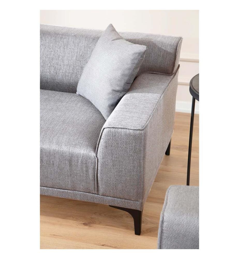 3-Sitzer-Sofa, Hellgrau, Gestell: Buche Holz / Spanplatte, Bezug: 100 % Polyester