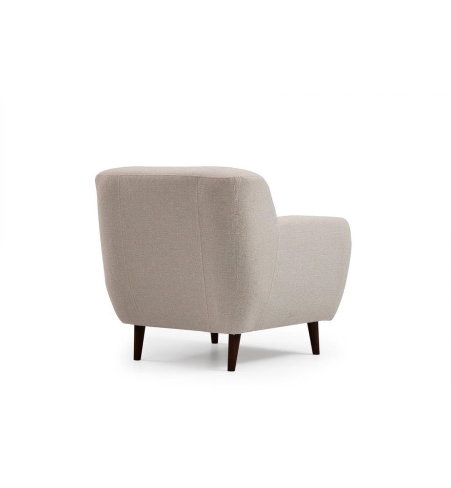 Ohrensessel, Beige, Gestell aus Buchenholz/Spanplatte, Polyesterbezug