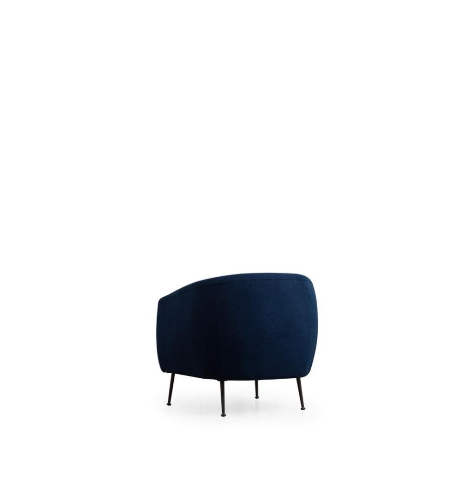 Ohrensessel, blau, Gestell: Buchenholz/Spanplatte, Bezug: 100 % Polyester