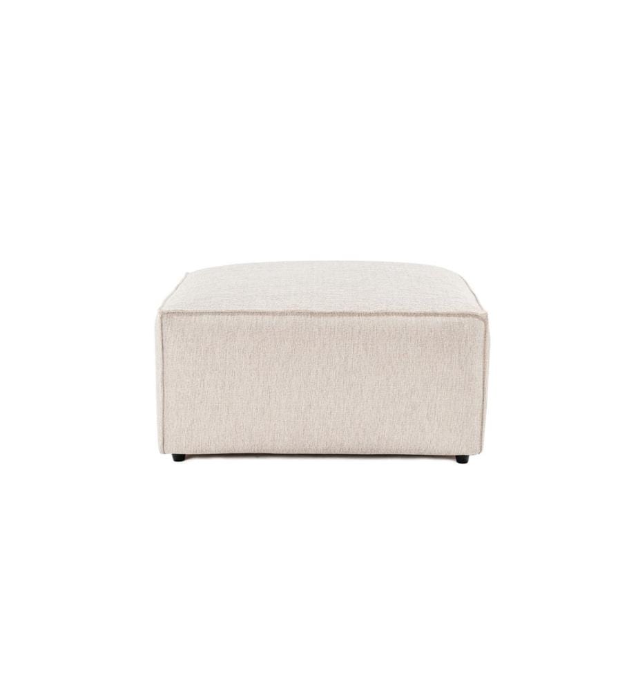 Pouf, marron clair, structure : 100 % charme, tissu : 100 % lin