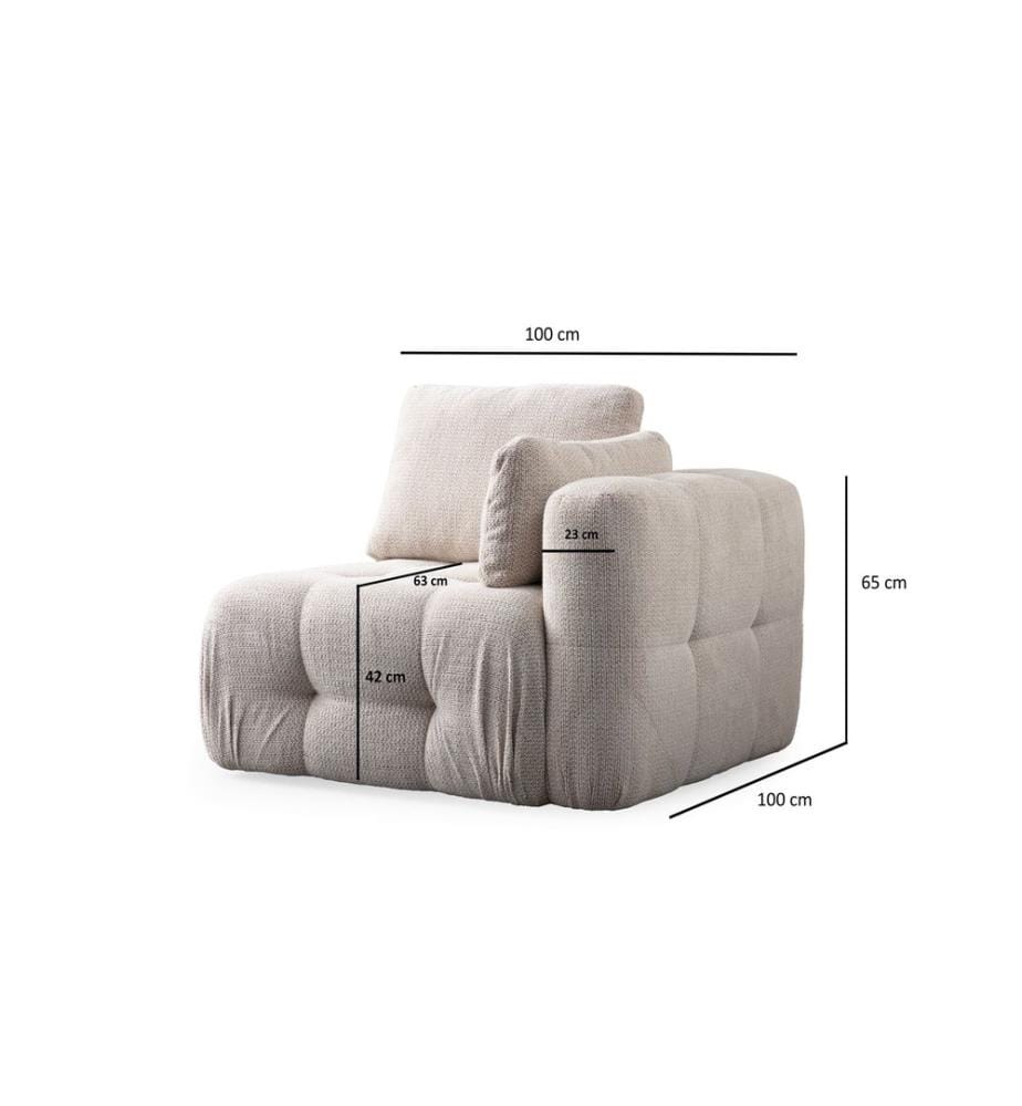 Einsitzer-Sofa, Beige, Gestell: Buchenholz/Spanplatte, Bezug: 100 % Polyester