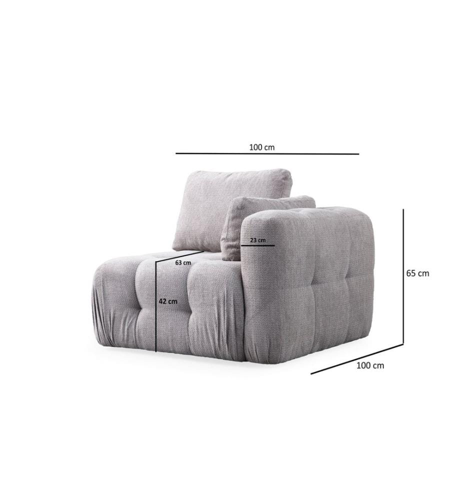 1-Seat Sofa, Light Grey, Frame: BEECH WOOD / CHIPBOARD, Fabric: 100% POLYESTER