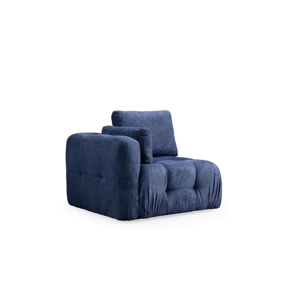 1-Seat Sofa, Navy Blue, Frame: BEECH WOOD / CHIPBOARD, Fabric: 100% POLYESTER