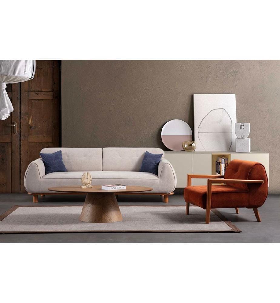 Ohrensessel, orange, Gestell: Holz / Spanplatte