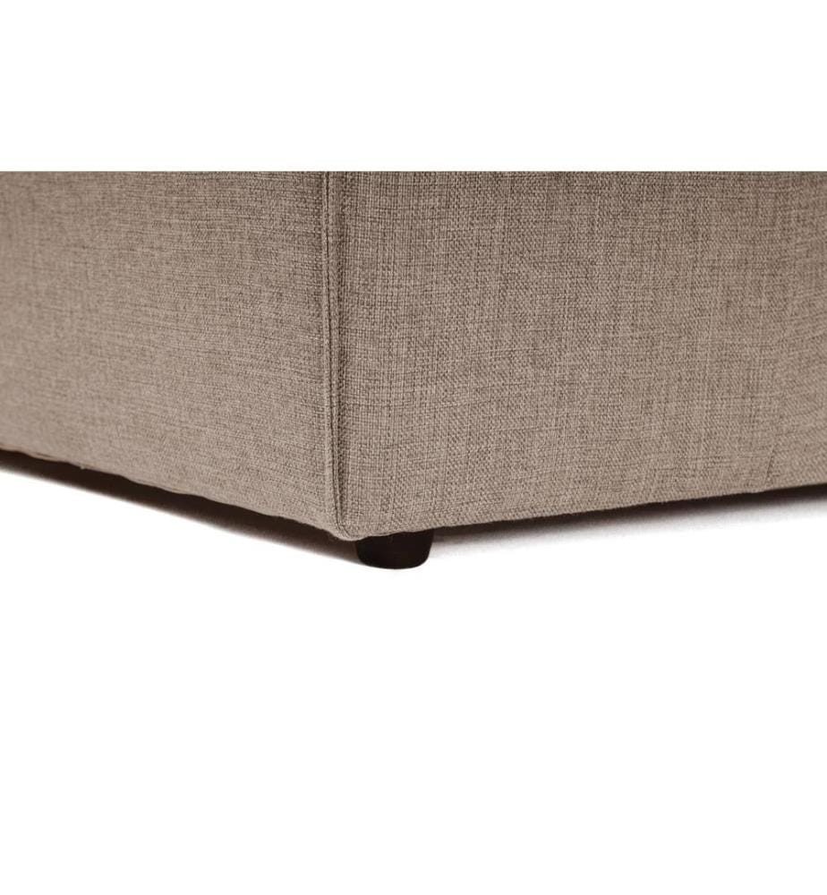 Pouf marron, structure : 100 % charme, tissu : 100 % lin
