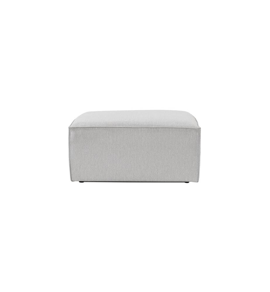 Pouf, Hellgrau, Gestell: 100 % Hainbuche, Bezug: 100 % Leinen
