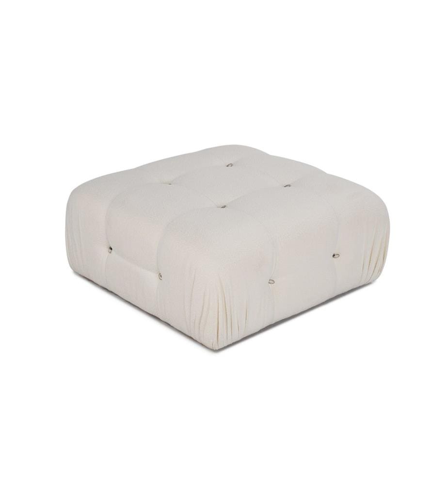 Hocker, weiss, Gestell: Buchenholz/Spanplatte, Bezug: 100 % Polyester, Kunststoffbeine