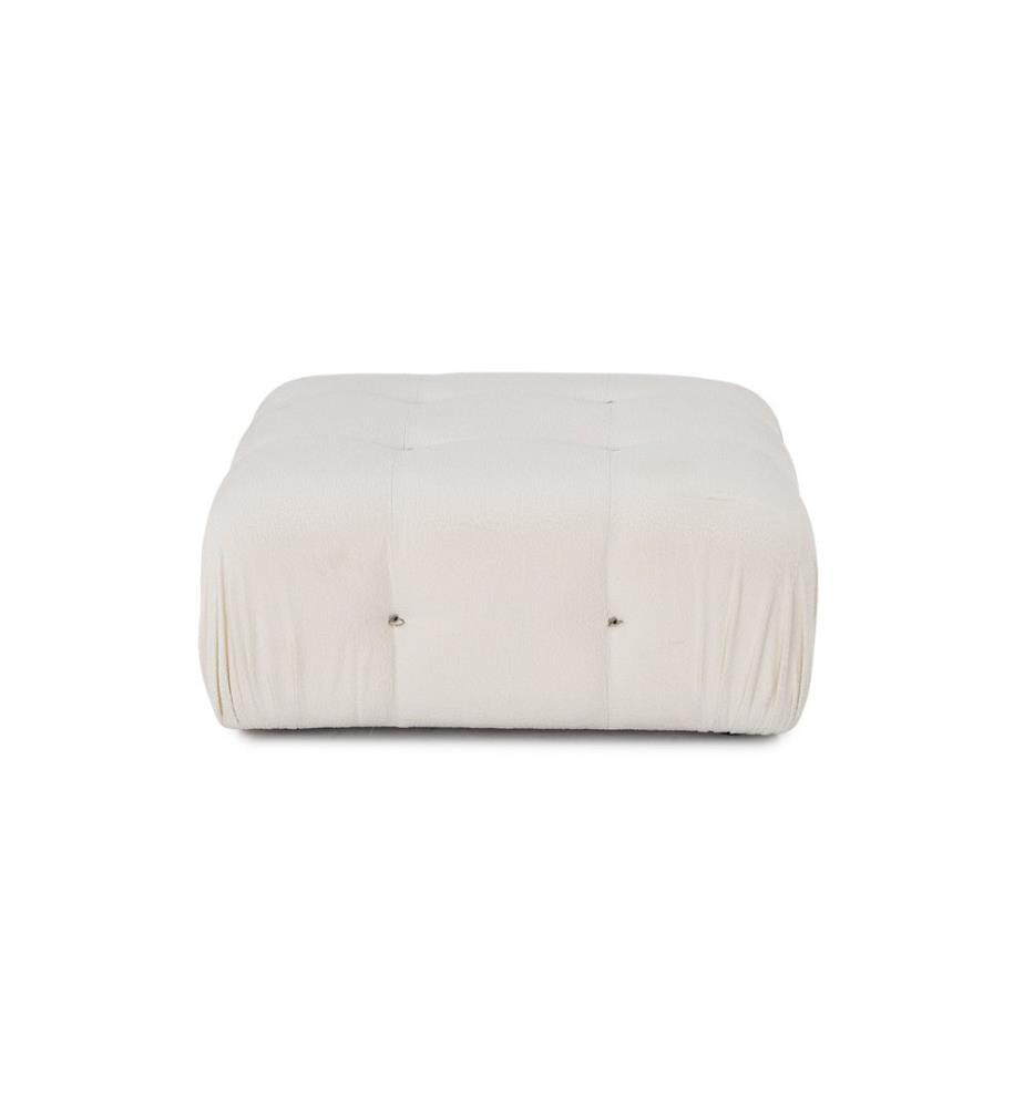 Hocker, weiss, Gestell: Buchenholz/Spanplatte, Bezug: 100 % Polyester, Kunststoffbeine