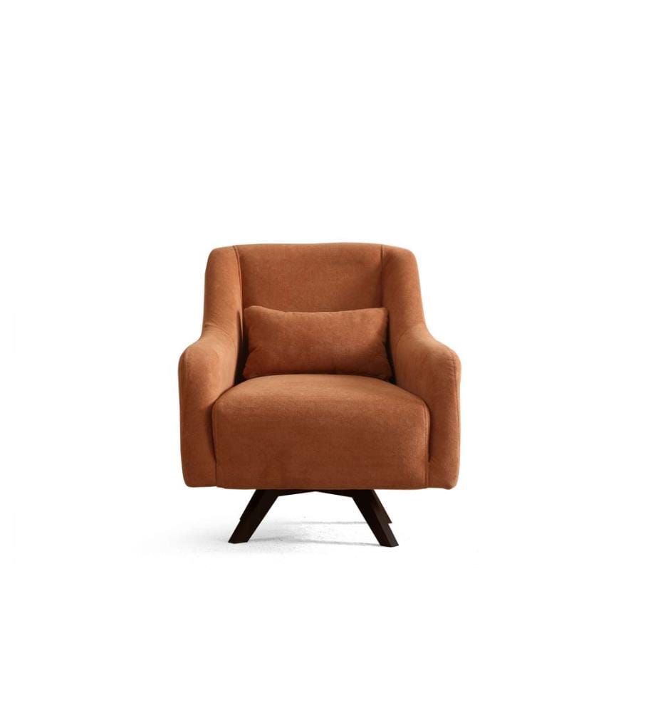Ohrensessel, Orange, Schwarz, Gestell: Holz und Spanplatte