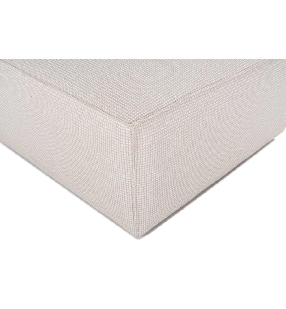 Pouf blanc, structure : 100 % charme, tissu : 100 % lin