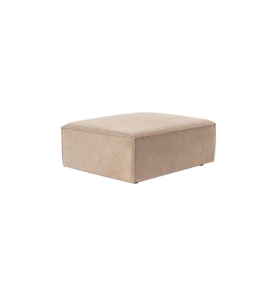 Pouf, Cappuccino, Structure : 100 % charme, Tissu : 100 % lin