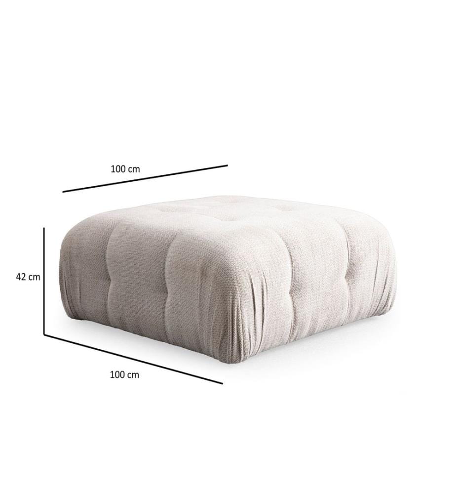 Hocker, Beige, Gestell: Buchenholz/Spanplatte, Bezug: 100 % Polyester