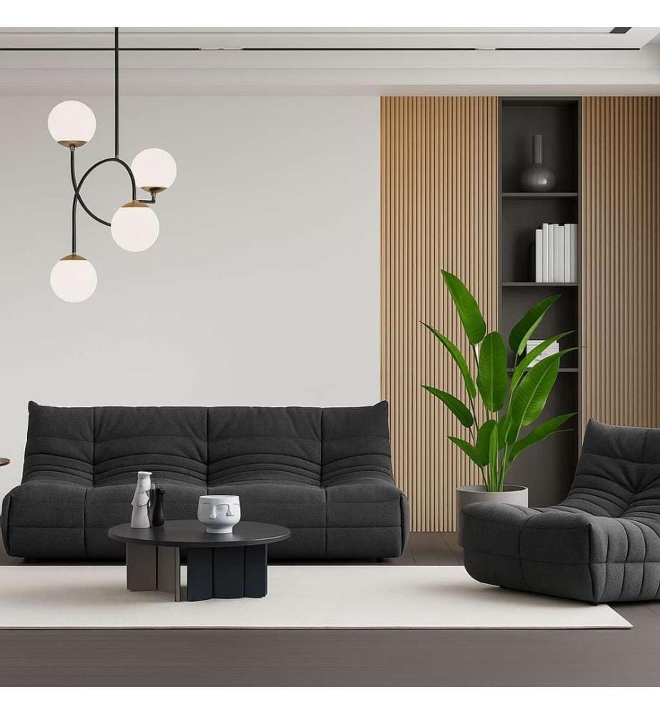 Ohrensessel, Dunkelgrau, 100 % Polyester