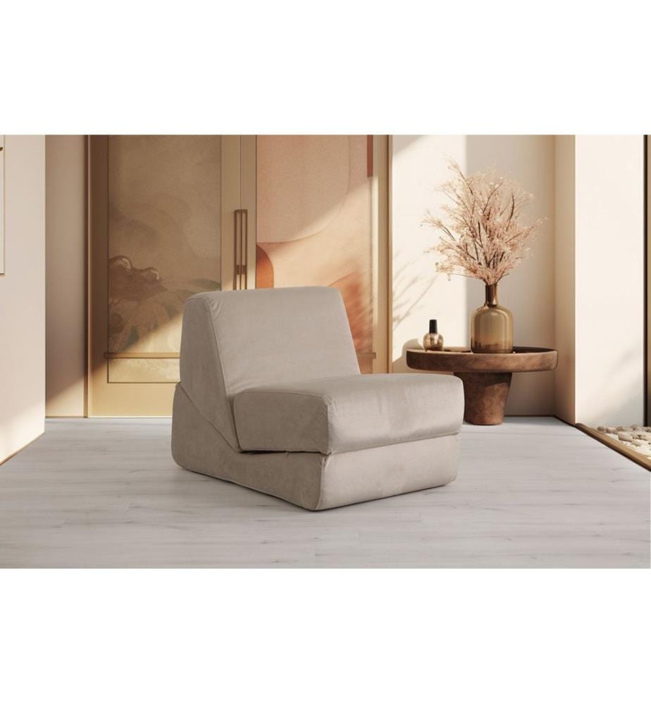 1-Seat Sofa-Bed, Shiny Cream, Frame: NO FRAME