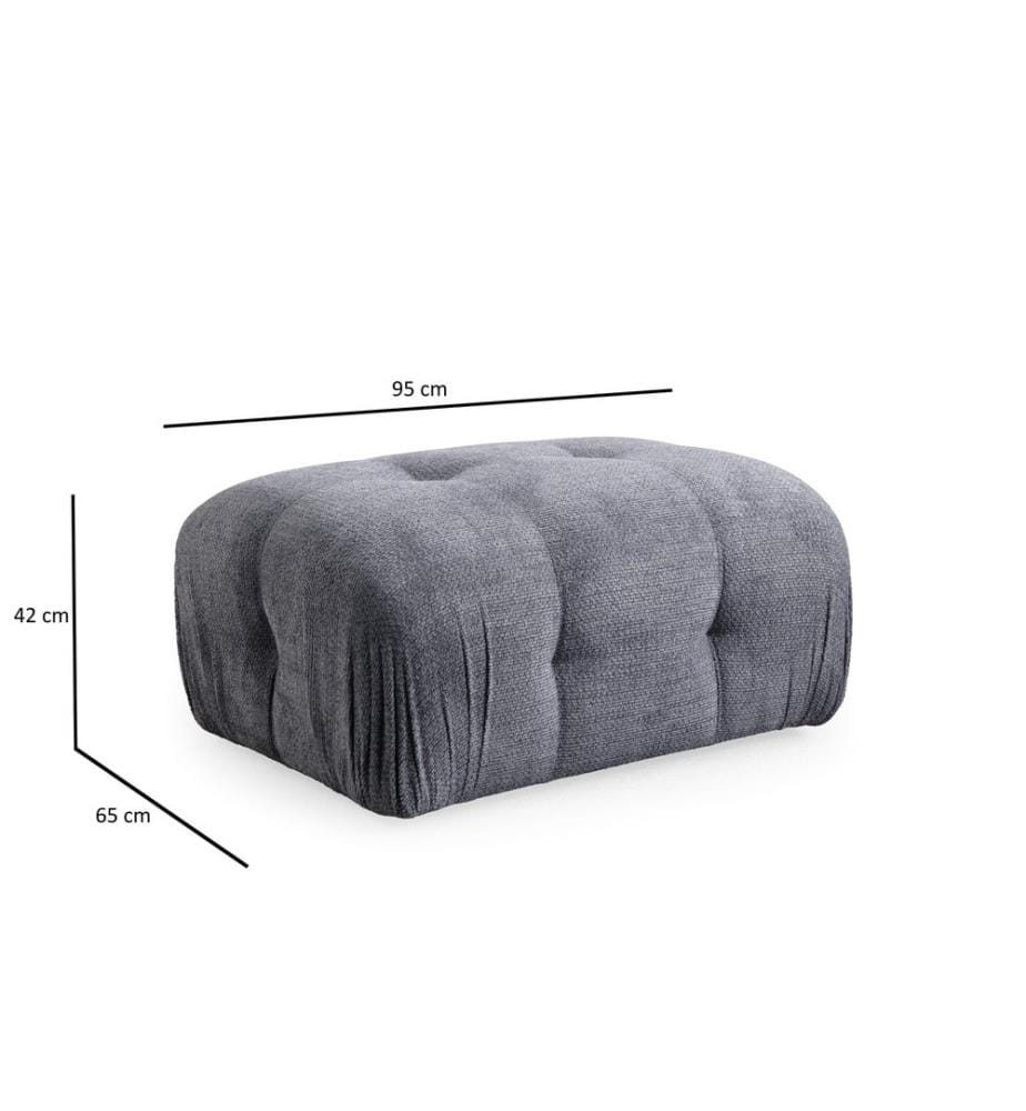 Pouf, Grau, Gestell: Buchenholz/Spanplatte, Bezug: 100 % Polyester, Beine aus Kunststoff