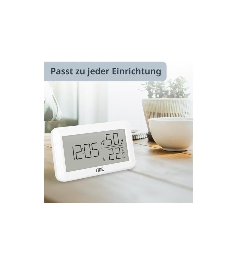 ADE - Station météo Thermo-hygromètre 15 cm, blanc
