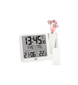 ADE - Horloge radio-pilotée numérique Blanc