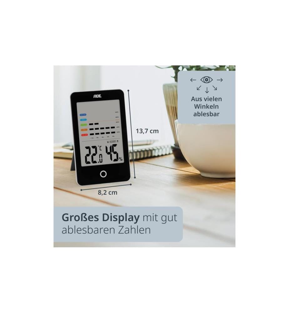 ADE - Thermo-/Hygrometer digital Schwarz