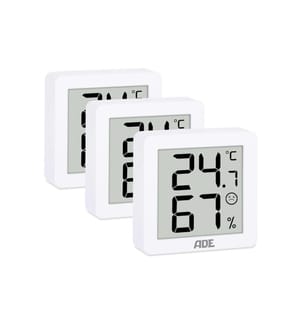 ADE - Thermo-/Hygrometer digital 3 Stück, Weiss