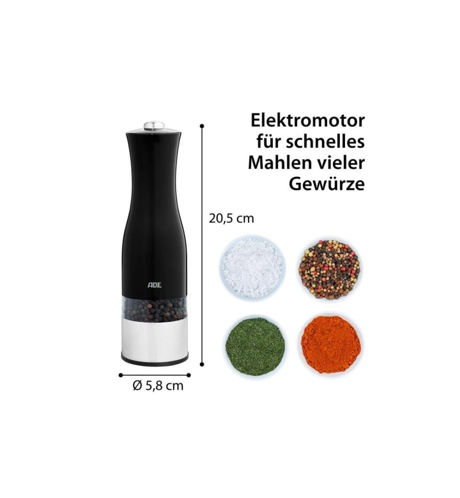 ADE - Salz- und Pfeffermühle 20.5 cm, Schwarz