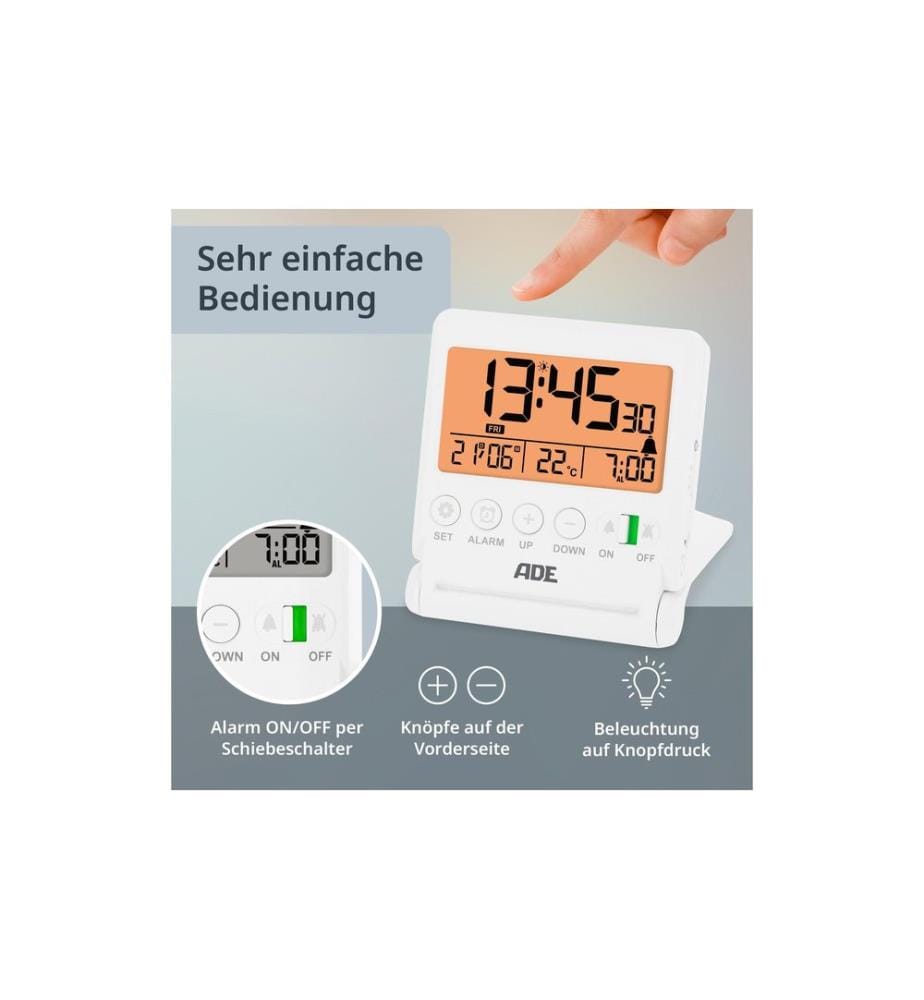 ADE - Réveil numérique CK2507-1 Blanc