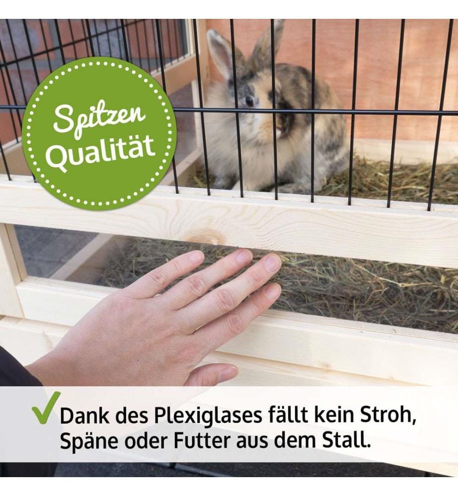 Knuffel rabbit hutch with hinged mesh roof
