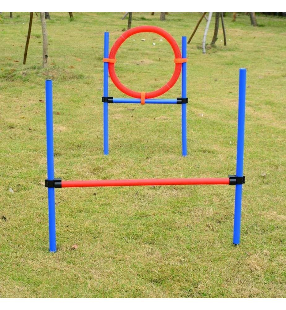 Agility Hundetrainingsset Slalom Hürde Sprungring inkl. Tasche