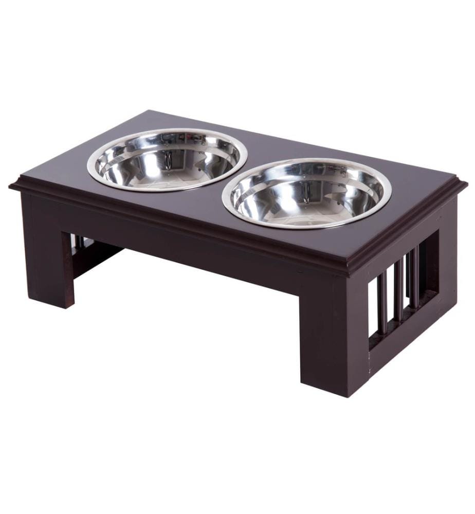 Gamelle pour chien surélevée avec 2 gamelles Acier inoxydable 44x 24x 15 cm