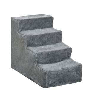 Escalier pour animaux domestiques 4 marches Gris 60 x 35 x 44 cm