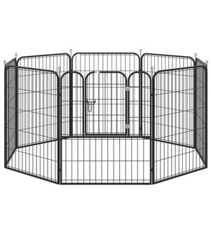 Parc pour chiots Enclos en métal 79x100 cm Noir