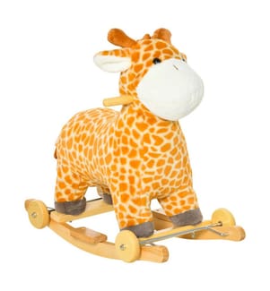 Giraffa animale a dondolo 2in1 con ruote e suoni 63x38x63 cm
