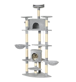 Arbre à chat avec 2 hamacs et 2 tanières pour chats, jouets inclus