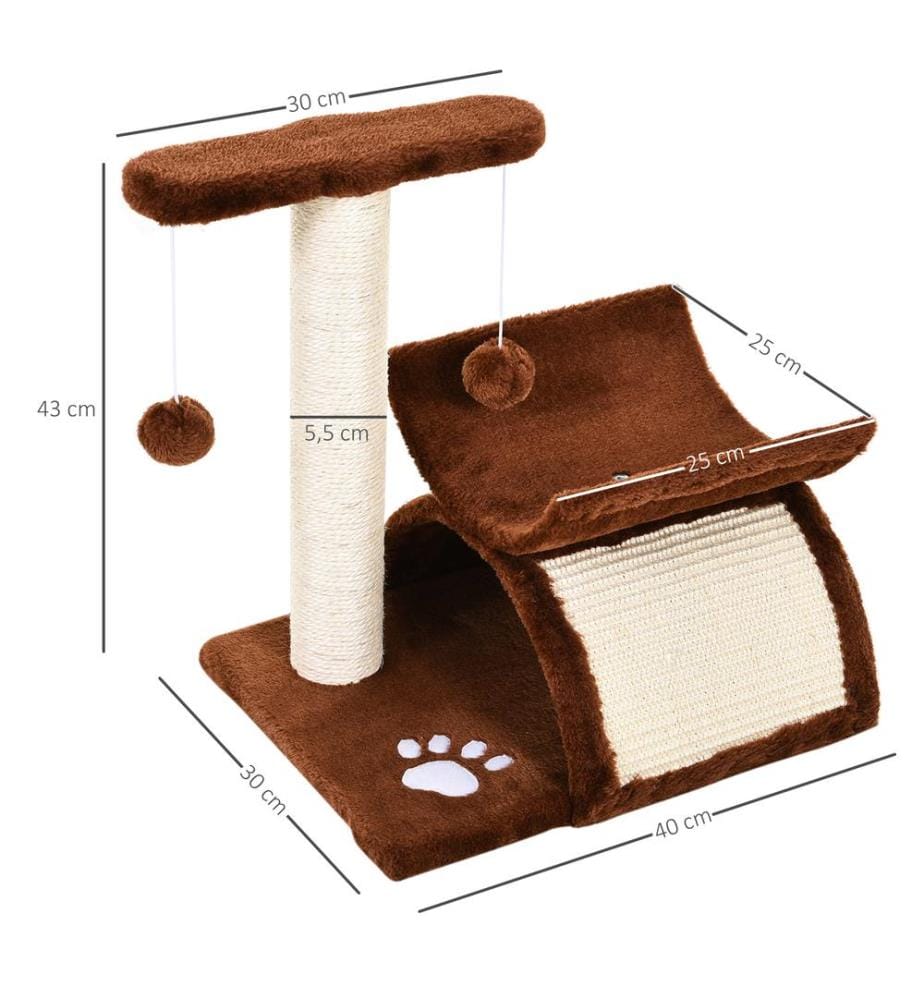 Arbre à chat Arbre de jeu Arbre à chat avec balle L40xl30xH43 cm